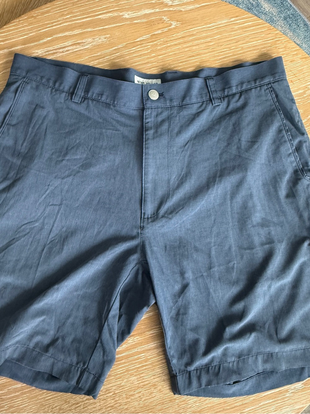 Peter Millar Navy Flat-Front Performance Shorts